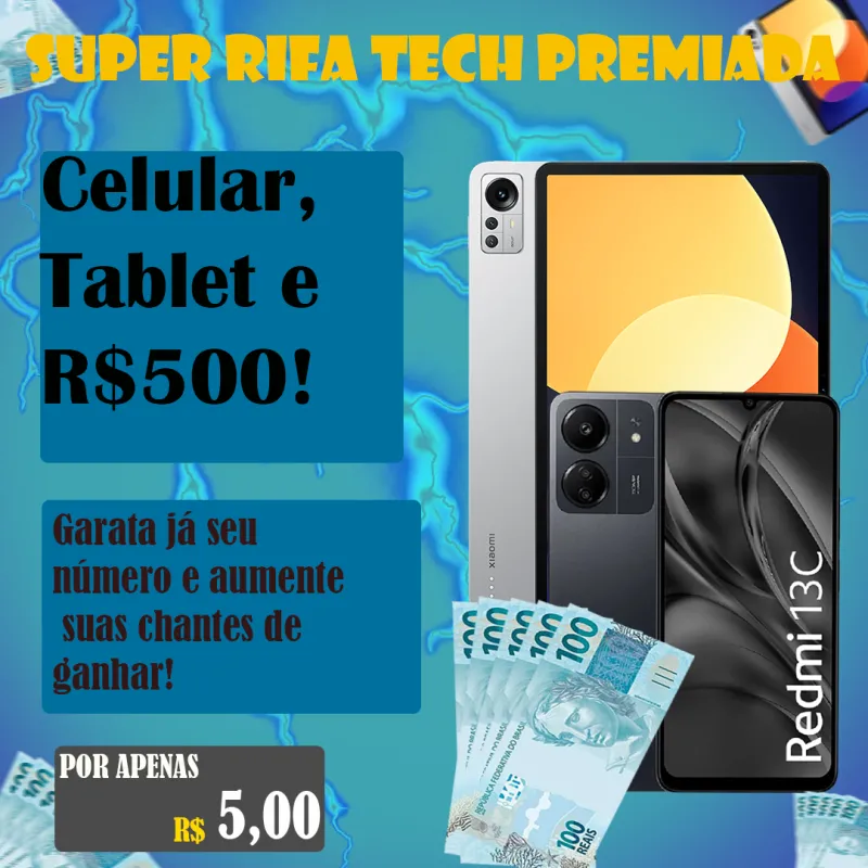 Imagem da campanha Super rifa tech premiada