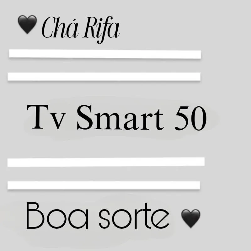 Imagem da campanha Chá Rifa Tv Smart 50p
