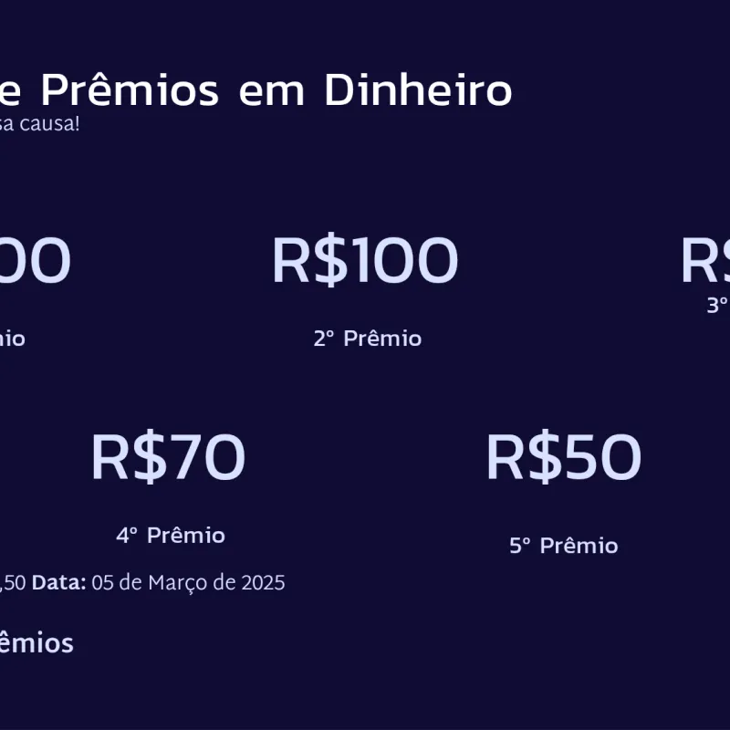 Imagem da campanha Sorteio solidário 0,50 bilhete