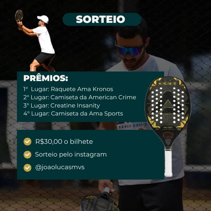 Imagem da campanha Rifa Raquete Ama - João Lucas