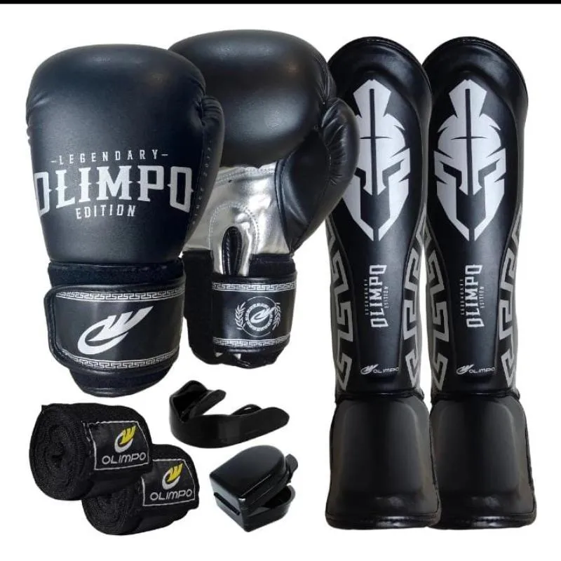 Imagem da campanha Kit completo luva e caneleira Muay Thai