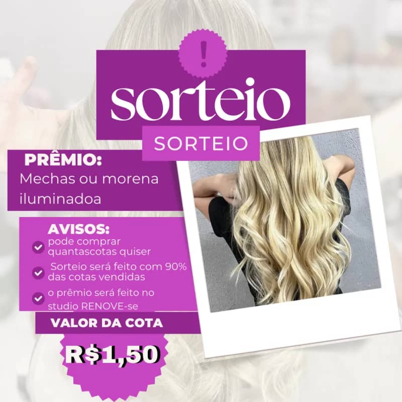 Imagem da campanha Rifa dedicada ao mês das mulheres