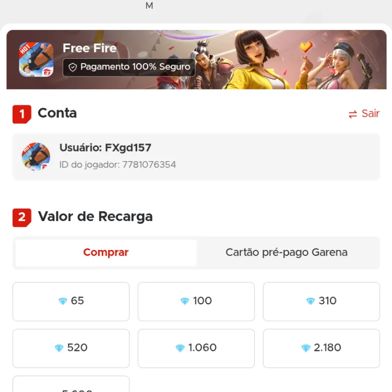 Imagem da campanha 5060 diamante ou R$210