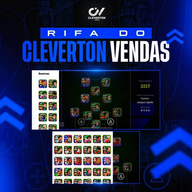 Imagem da campanha Rifa Cleverton Vendas | Conta full de eFootball