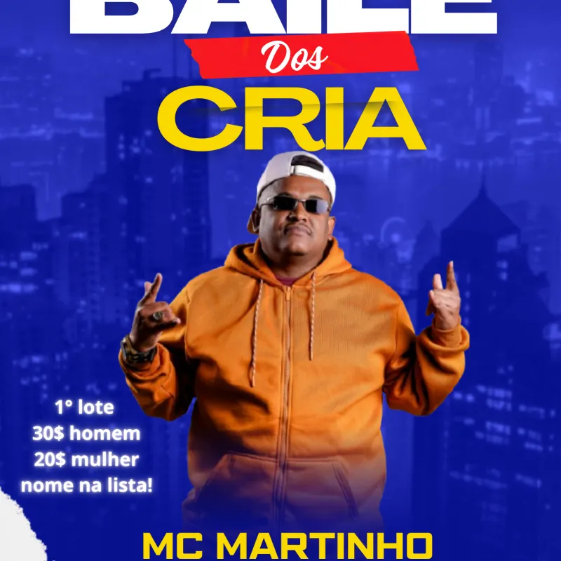 Imagem da campanha Valendo 2 ingressos para o show de MC Martinho dia 10