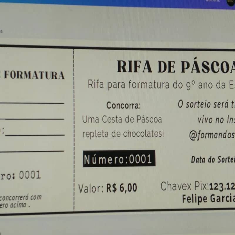 Imagem da campanha Rifa de Páscoa