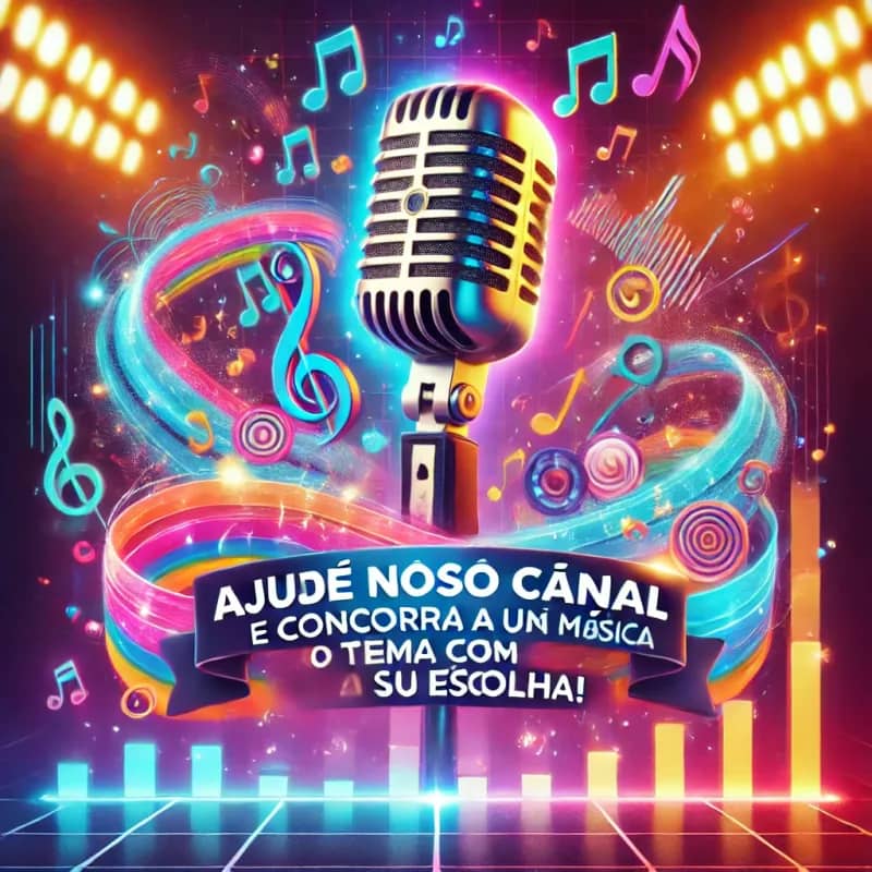 Imagem da campanha Ajude nosso canal e concorra a uma com o tema a sua escolha!