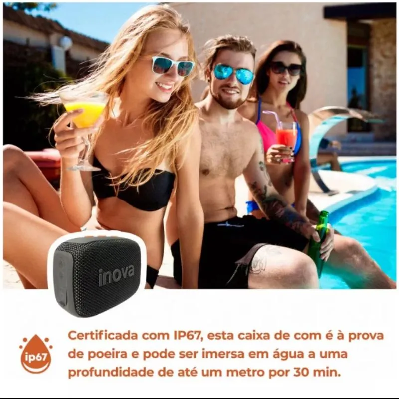 Imagem da campanha Caixa Som Bluetooth Tws Portátil 10w Grave Potente Com Radio inova a prova d' água