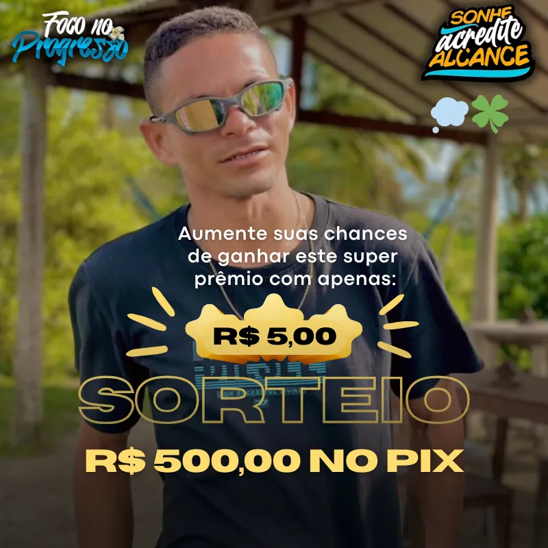 Imagem da campanha 500 no pix vamos fazer meu baile!