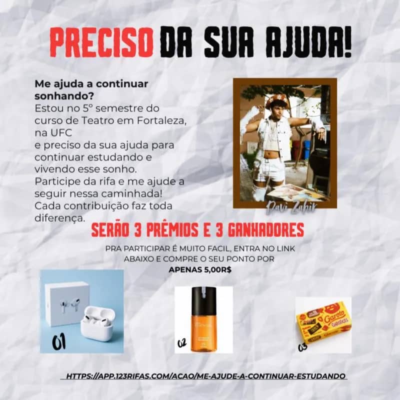 Imagem da campanha ME AJUDE A CONTINUAR ESTUDANDO