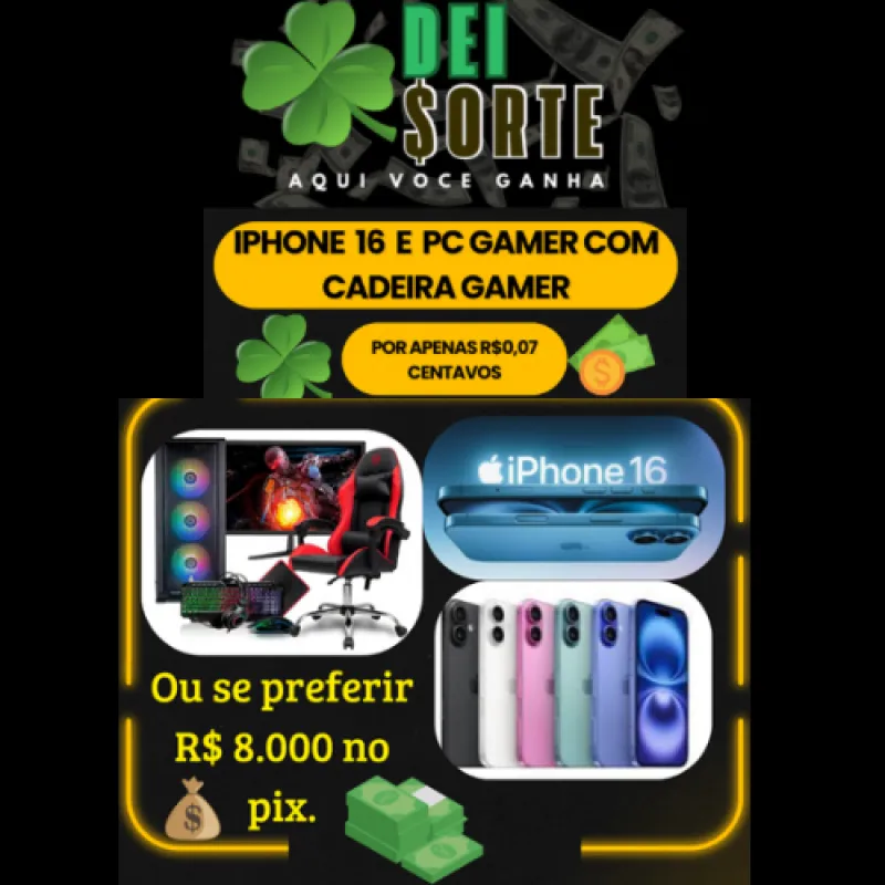 Imagem da campanha IPHONE 16  E UM KIT PC GAMER COMPLETO COM CADEIRA GAMER