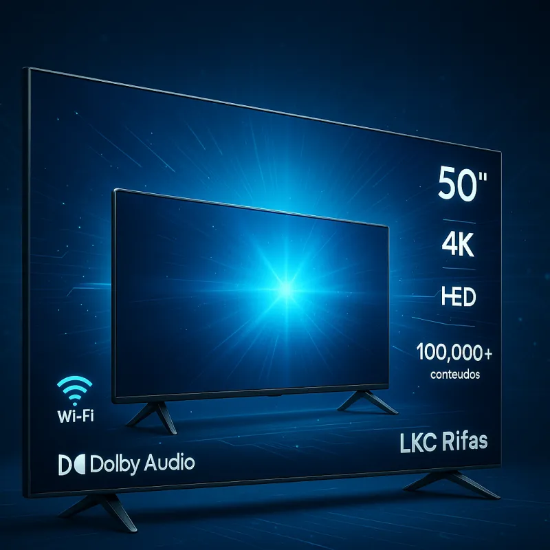 Imagem da campanha TV 50” 4K ou R$ 2.000 no PIX – LKC Rifas