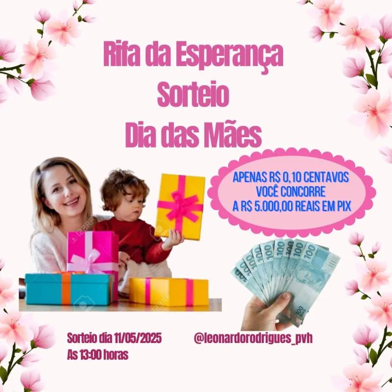Imagem da campanha *Rifa da Esperança Sorteio dia das Mães*