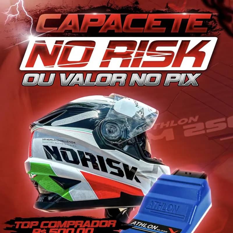 Imagem da campanha Capacete norisk ou athlon ou valor no Pix