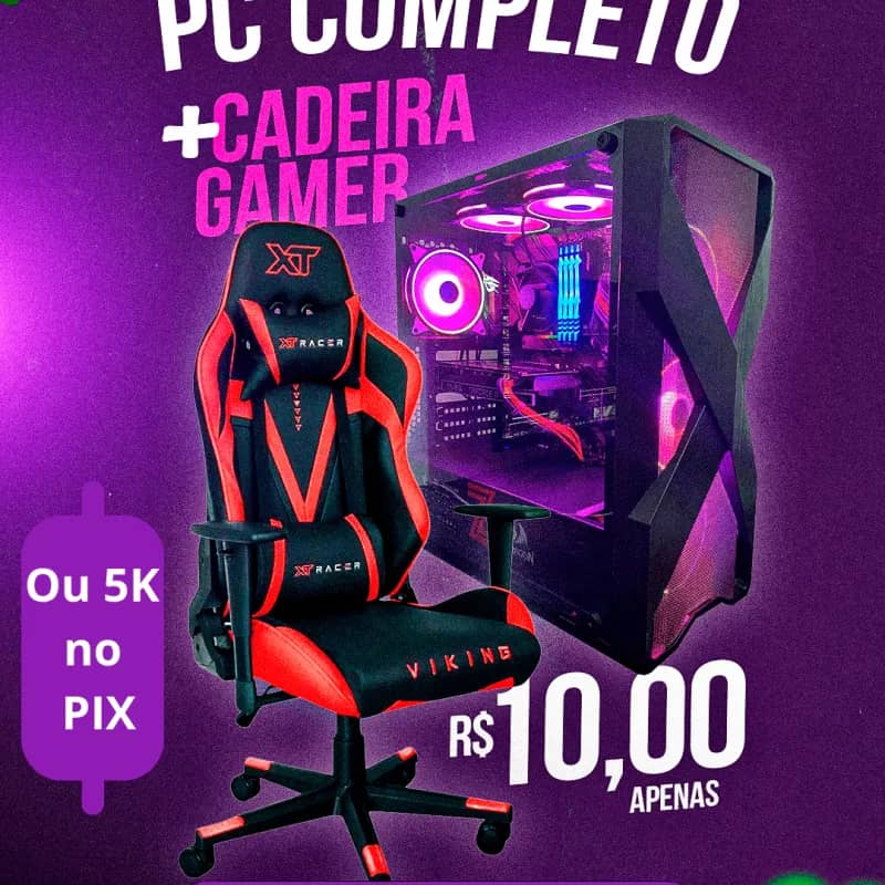 Imagem da campanha Pc Gamer Completo ou 5K no pix