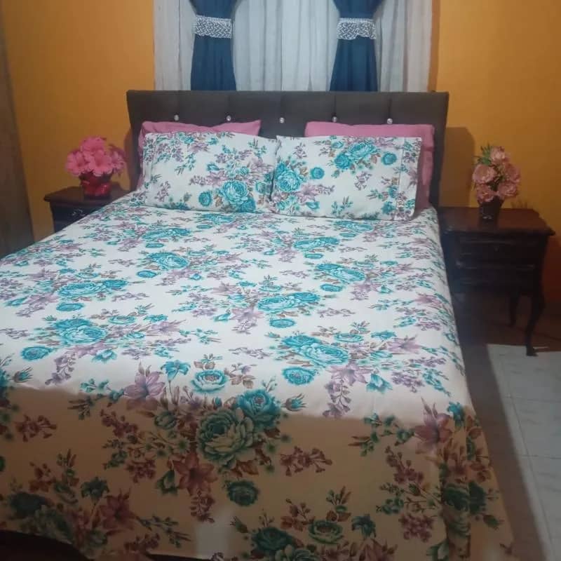 Imagem da campanha CJogo De lençol 100% Algodão Ponto Palito Estampado Casal Queen 4 Peças