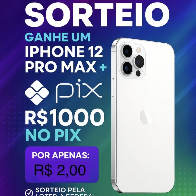 Imagem da campanha iPhone 12 Pro Max + 1.000 no pix