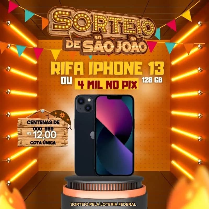 Imagem da campanha iPhone 13 ou 4 Mil o Pix