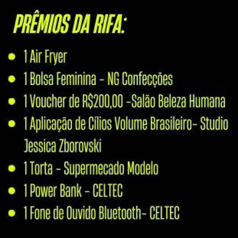 Imagem da campanha Rifa Solidária em prol do atleta de Wake Board João Gabriel Diniz