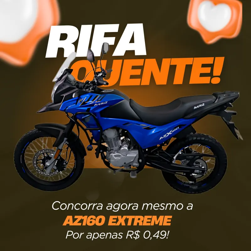 Imagem da campanha Rifa Moto Az160X – Apenas R$ 0,49 por número!