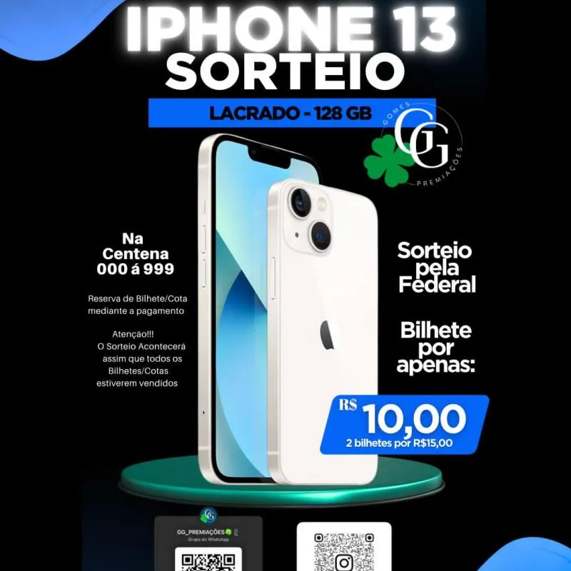 Imagem da campanha Sorteio do Iphone 13