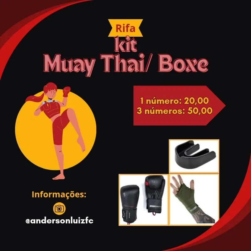 Imagem da campanha Rifa kit Boxe/Muay Thai