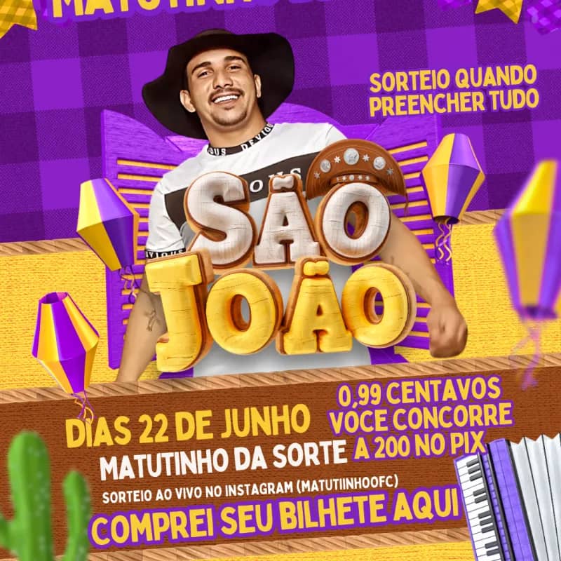 Imagem da campanha Matutinho da sorte de são João
