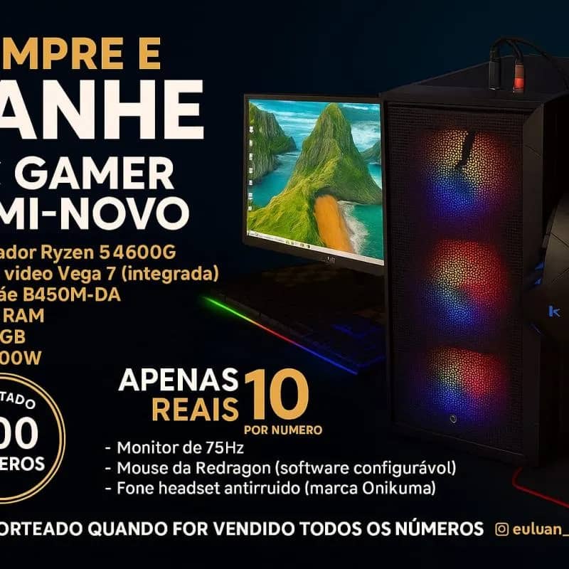 Imagem da campanha Rifa do PC GAMER