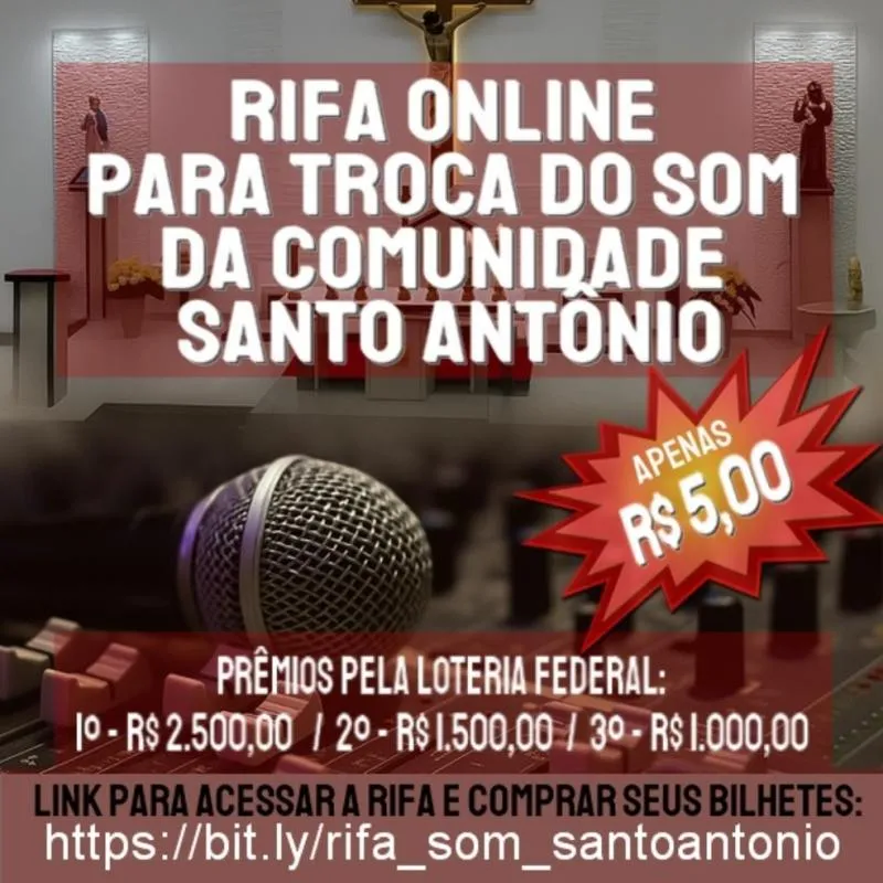 Imagem da campanha Ação Entre Amigos para Troca do Som da Igreja Santo Antônio do Pq. Jandaia - Carapicuíba - SP