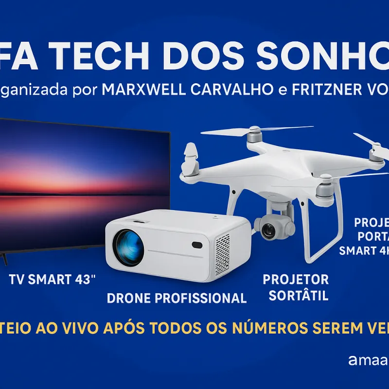 Imagem da campanha 🎁 RIFA TECH DOS SONHOS – 3 Prêmios Incríveis!