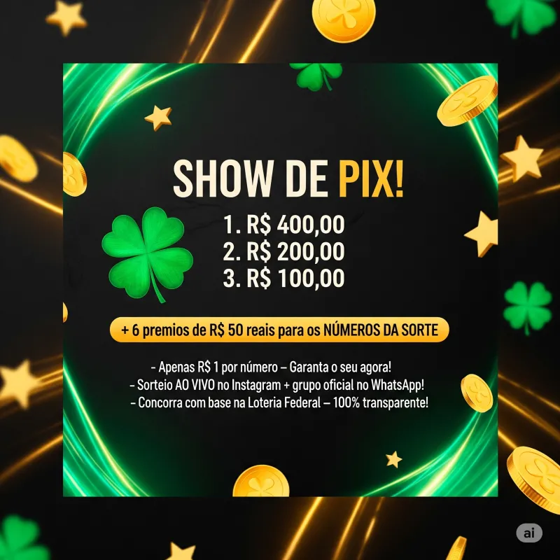 Imagem da campanha 1000 Reais em Premios no PIX