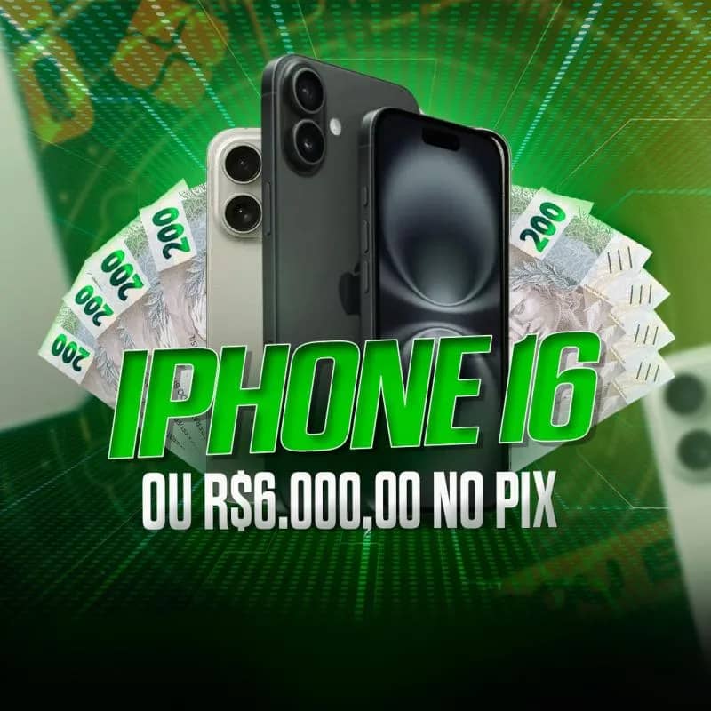 Imagem da campanha ESSA E SUA CHANCE DE LEVAR UM IPHONE 16 OU 6K NA SUA CONTA
