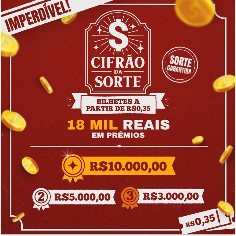 Imagem da campanha Cifrão da sorte - 18mil em premiacões