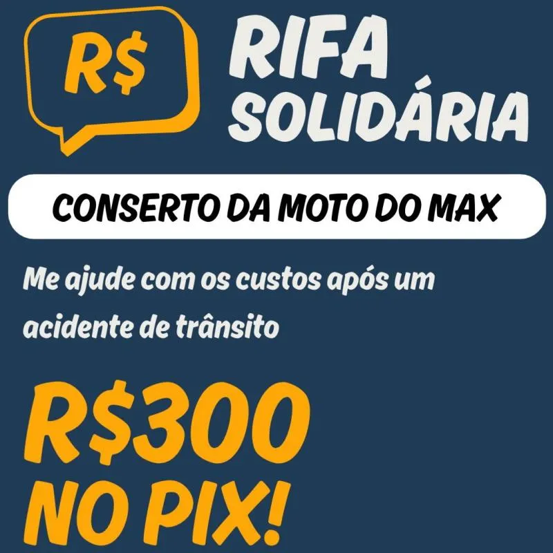 Imagem da campanha Arrecadação para despesas médicas e concerto da moto