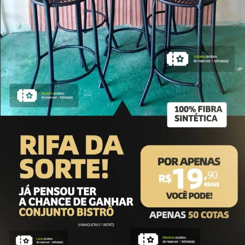 Imagem da campanha RIFA DA INOVE CONJUNTO BISTRÔ