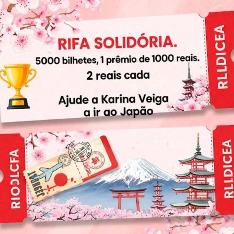 Imagem da campanha Rifa Solidária Karina Veiga 2 Reais O bilhetes