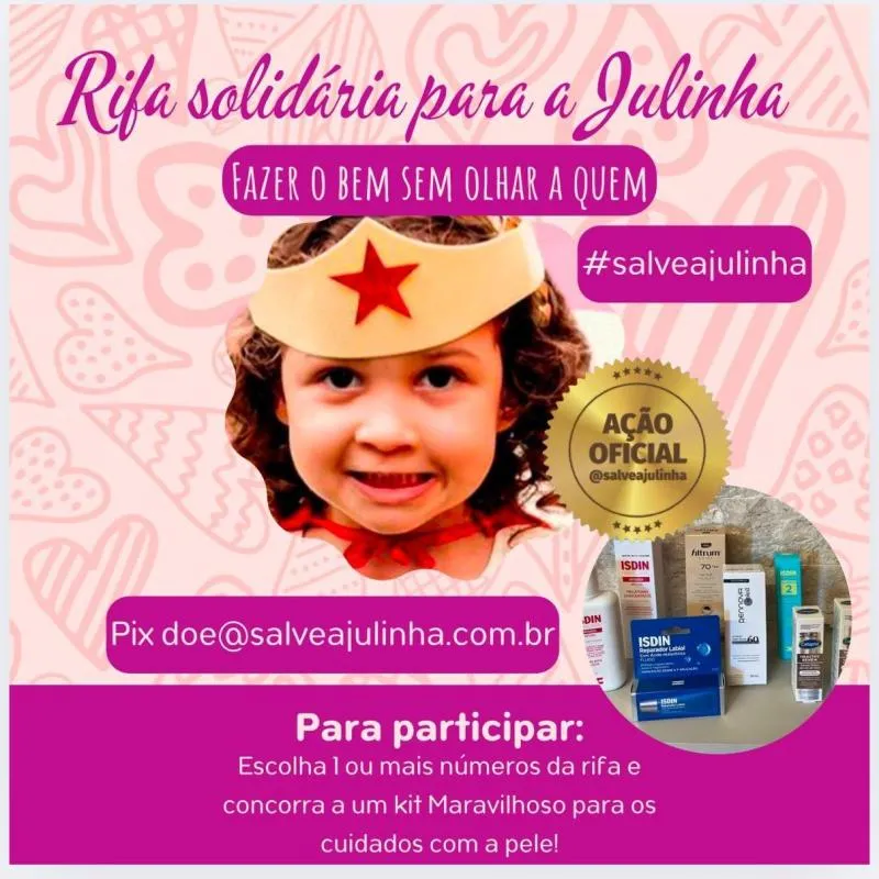Imagem da campanha Rifa para a Julinha