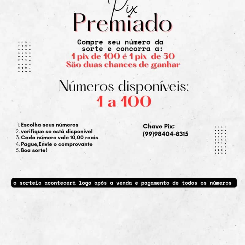 Imagem da campanha Pix premiado