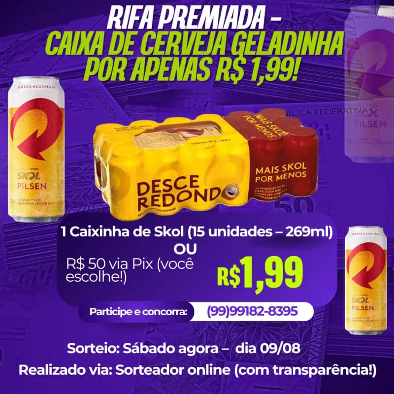 Imagem da campanha RIFA PREMIADA – CAIXA DE CERVEJA GELADINHA