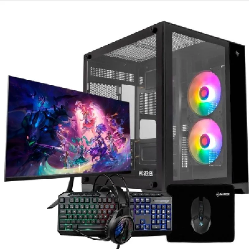 Imagem da campanha PC Gamer Mancer Arcádia IV, Intel Core i5, Radeon RX 580 8GB, SSD 480GB + Monitor + Kit Periféricos