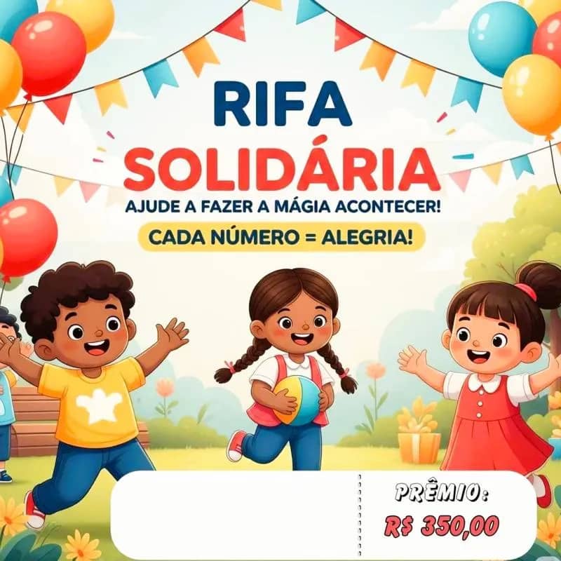 Imagem da campanha Rifa Dia das Crianças Lago de Tune