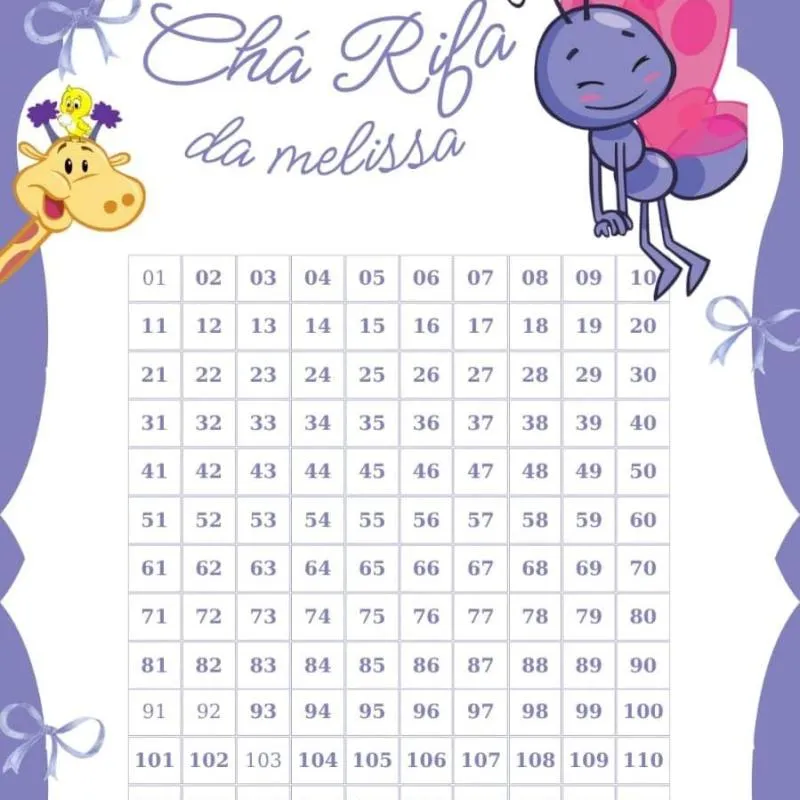 Imagem da campanha Chá rifa da Melissa 💜