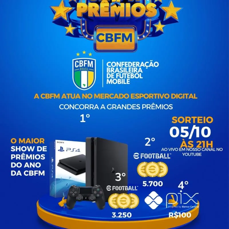Imagem da campanha SORTEIO PS4 + MOEDAS EFOOTBALL + PIX