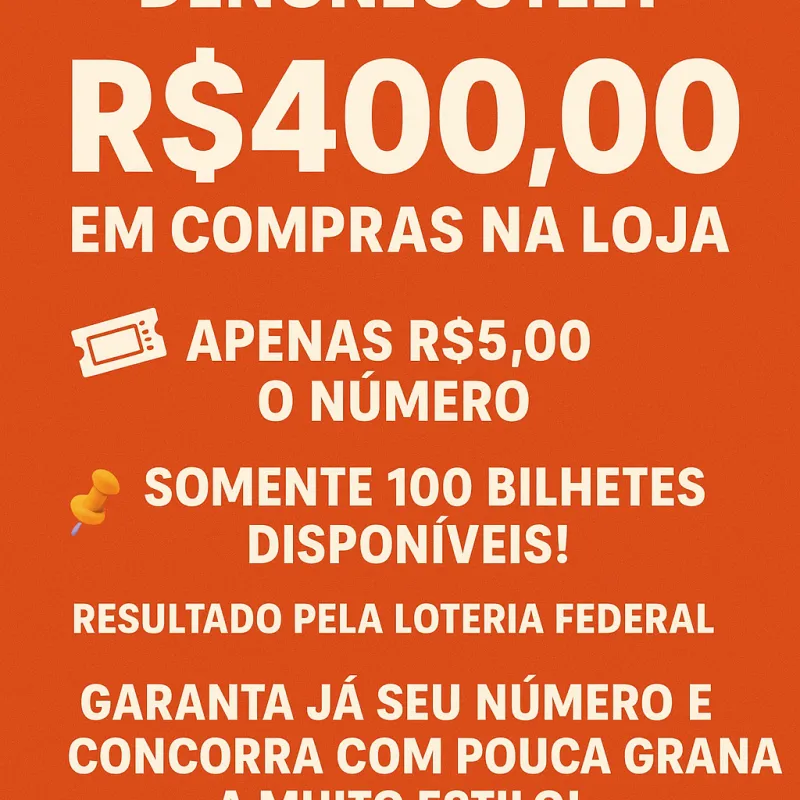 Imagem da campanha 400 reais em compras na loja