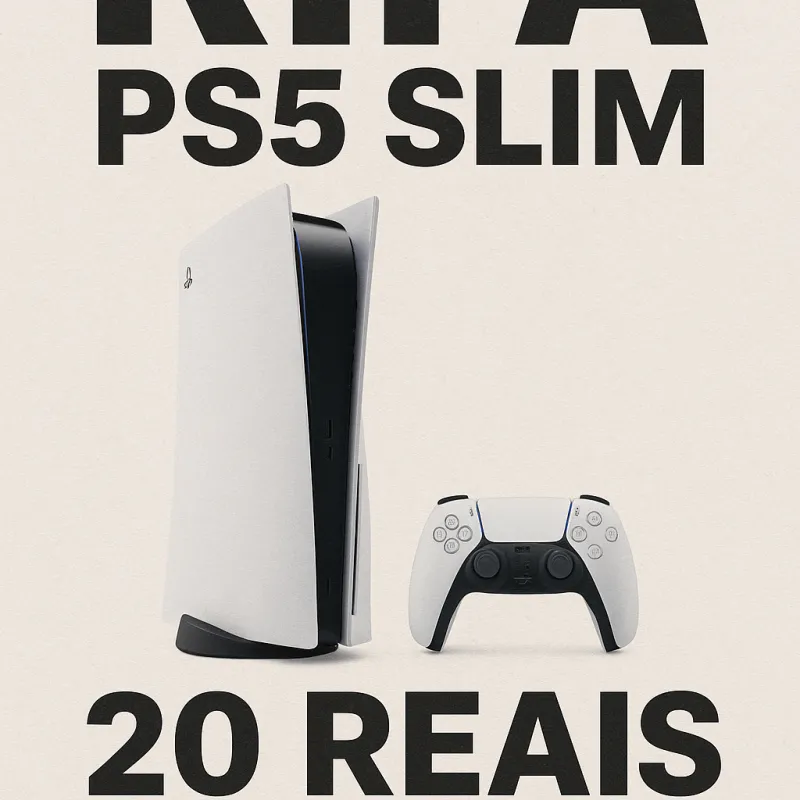 Imagem da campanha Um ps5 slim ou o valor do ps5 no pix na hora