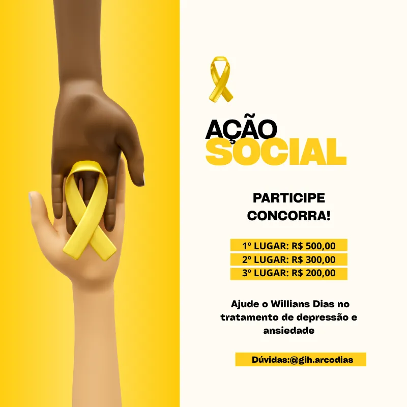 Imagem da campanha Rifa Solidária: 3 chances no Pix e apoie o Willians