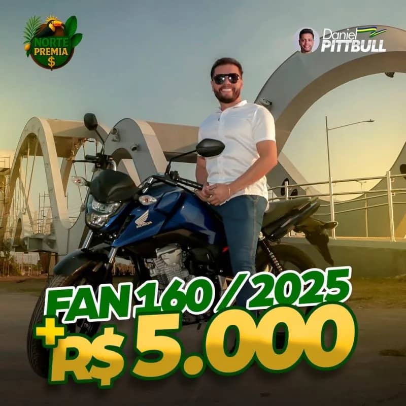 Imagem da campanha MOTO CG160 TITAN 0KM + 5 MIL REAIS