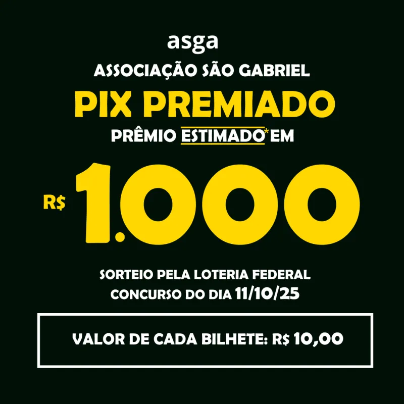Imagem da campanha PIX PREMIADO ASGA 1ª EDIÇÃO
