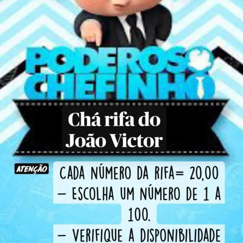 Imagem da campanha Chá Rifa do João