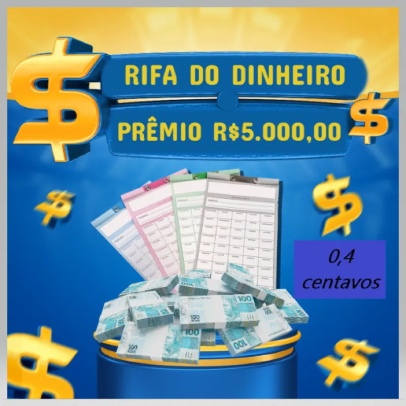 Imagem da campanha rifa do dinheiro apenas  0,4 centavinhos